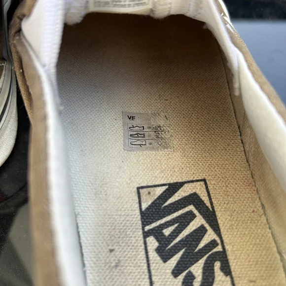 Vans Brown and White Checkered Sneakers Slip-On - Picture 5 of 7